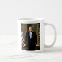 Retrato oficial de la Casa Blanca de Bill Clinton Tazas