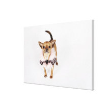 Retrato peculiar de una chihuahua de la taza de té impresión en lona estirada