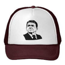 Retrato retro de Ronald Reagan los an o 80 Gorros