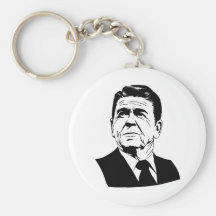 Retrato retro de Ronald Reagan los an o 80 Llaveros Personalizados