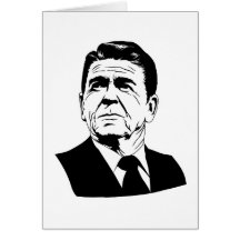 Retrato retro de Ronald Reagan los an o 80 Tarjetas