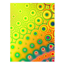 Retro · Arte del fractal · Amarillo Postales