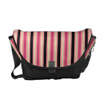 Retro cosquilléeme las rayas rosadas bolsa messenger