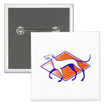 Retro lateral que camina del perro del galgo pins