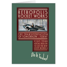 Retropolis Rocket trabaja la tarjeta de felicitaci