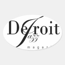Revista del jazz de Detroit Colcomanias Óval Personalizadas