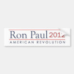 Revolución americana de Ron Paul 2012 Etiqueta De Parachoque