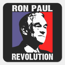 Revolución de Ron Paul Calcomania Cuadradas