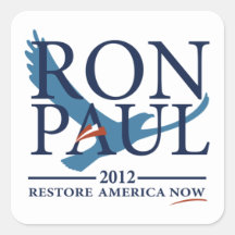 Revolución de Ron Paul Colcomanias Cuadradass