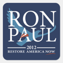 Revolución de Ron Paul Pegatina Cuadradas Personalizadas