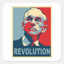 Revolución de Ron Paul Calcomanía Cuadradas Personalizada