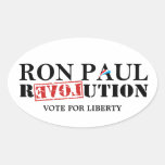 Revolución de Ron Paul - voto para la libertad Calcomania De Ovaladas