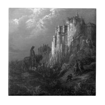 Rey Arturo y Camelot de Gustave Doré' 1868 Teja Cerámica