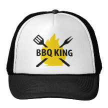 Rey del Bbq con el icono de la llama Gorros