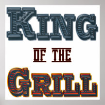 Rey del Bbq de la parrilla que dice la impresión Impresiones