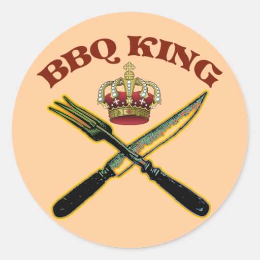 REY DEL BBQ PEGATINAS REDONDAS