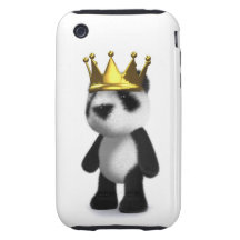 Rey lindo de la panda del bebé 3d tough iPhone 3 cobertura