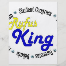 Rey oval redondo Debate/congreso/discurso de Rufus Flyer Personalizado