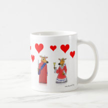 Rey Queen Hearts Mug del buey Taza De Café