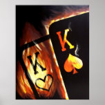 Reyes llameantes Cowboys Poker Poster del bolsillo