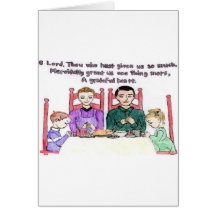 Rezo de la familia de la acción de gracias felicitación