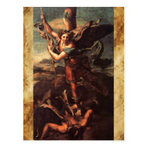 Rezo de San Miguel Vanguishing Satan Postal