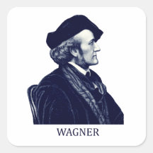 Richard Wagner, azul Calcomania Cuadradas Personalizadas