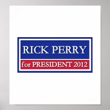 Rick Perry para el presidente 2012 Posters