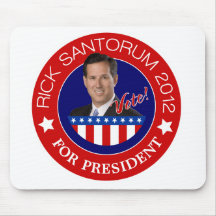 Rick Santorum para el presidente 2012 Alfombrillas De Ratón