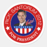 Rick Santorum para el presidente 2012 Pegatina