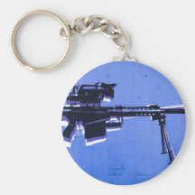 Rifle de francotirador M82 en azul Llaveros Personalizados
