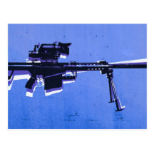 Rifle de francotirador M82 en azul Tarjeta Postal