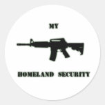 Rifle negro AR-15 del arte de Phil en línea Etiqueta Redonda