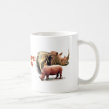 Rinoceronte la taza en peligro de la especie
