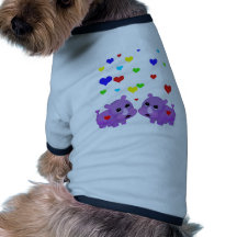 Rinoceronte lindo GLBT del corazón del arco iris d Ropa De Perros