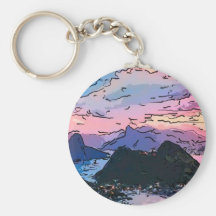 Río de Janeiro en el dibujo de la oscuridad Llavero