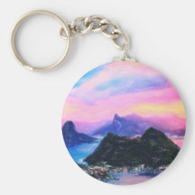 Río de Janeiro en el pastel de la oscuridad Llavero