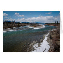 Río del día de fiesta de Montana Tarjetón