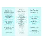 Rizo azul del folleto del programa del boda comunicado