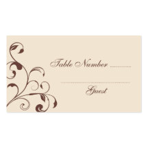 Rizos florales de Brown que casan tarjetas del lug Tarjetas Personales
