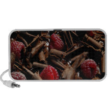 Rizos y frambuesas del chocolate notebook altavoz