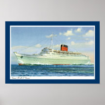 rms Caronia en el mar Poster