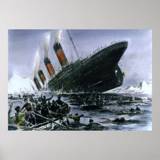 RMS de hundimiento titánico Poster