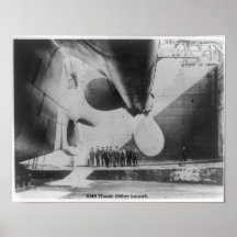 RMS titánico - buque de vapor antes de lanzamiento Posters