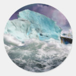 RMS titánico y pintura del iceberg Pegatinas Redondas
