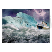 RMS titánico y pintura del iceberg Tarjetón