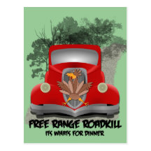 Roadkill para la tarjeta de la receta de la cena tarjetas postales