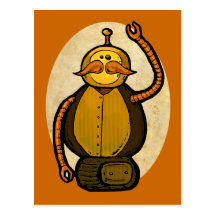 Robot antiguo de Steambot Postales