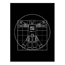 Robot de da Vinci Vitruvian Tarjeta Postal