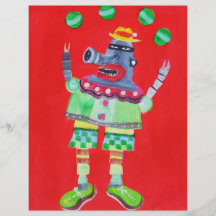 ROBOT del PAYASO QUE HACE JUEGOS MALABARES - arte  Flyer Personalizado